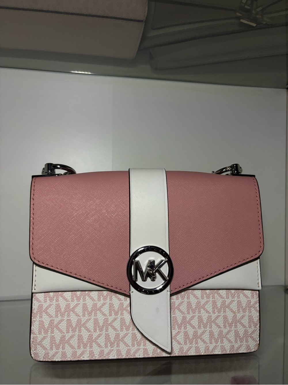 Michael Kors Crossbody Purse – Pink & white
